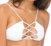 Indah Hapa Lace Up Bikini Top In Solid White In Multi