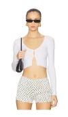 Indah Haruki Long Sleeve Button Front Cardigan In White