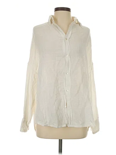 Pre-owned Indah Long Sleeve Button Down Shirt In Ivory