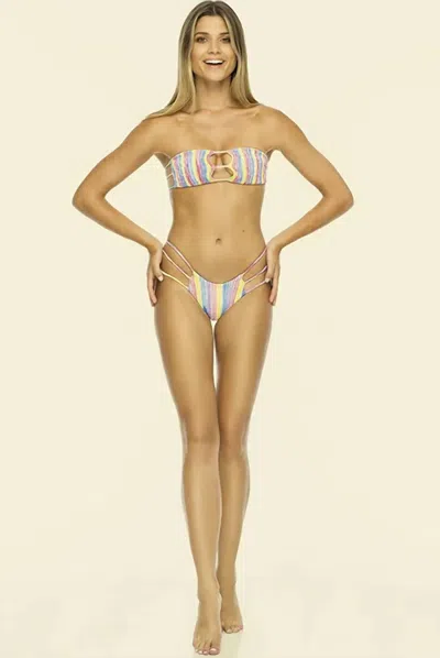 Indah Melli Smocked Bikini Bottom In Crayola In Multi