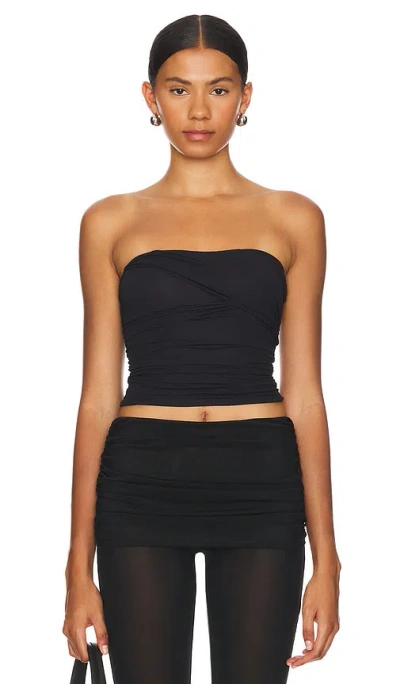 Indah Niko Ruched Tube Top In Black