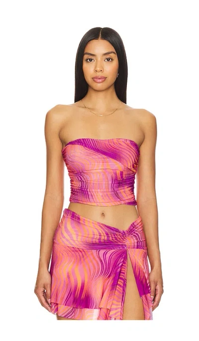 Indah Niko Ruched Tube Top In Saturn