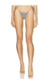 Indah Playa Skimpy Solid Simple Side Ties Bikini Bottom In Metal