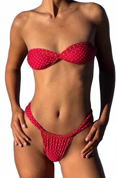 Indah Poncho Bikini Bottom In Minnie In Red