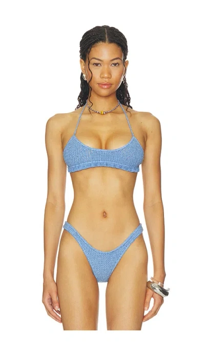 Indah Santia Bikini Top In Blue