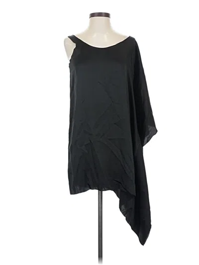 Pre-owned Indah Sleeveless Silk Top Black One Shoulder Neckline Tops