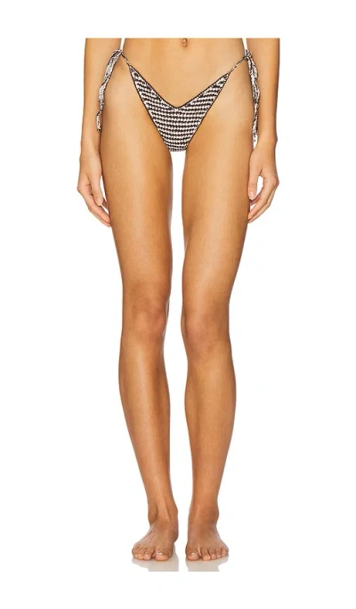 Indah Taos Skimpy Two-color Side Ties Bikini Bottom In Brown