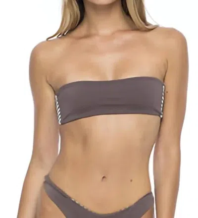 Indah Toss Bandeau Bikini Top In Bronze In Brown