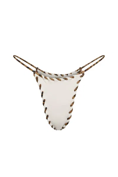 Indah Women's Trish Bikini Bottom In Ivroy Tiger In Neutral