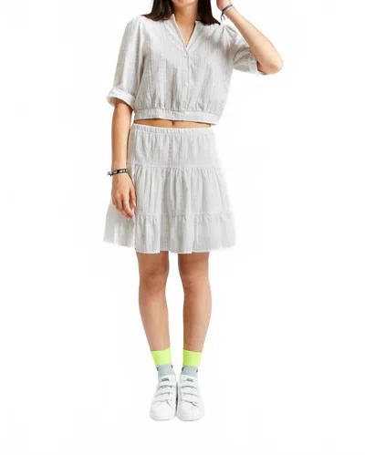 Indee Piselli Mini Skirt In White In Gray