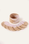 Indego Africa Akeza Mini Basket Set Of 8 Coasters In Pink