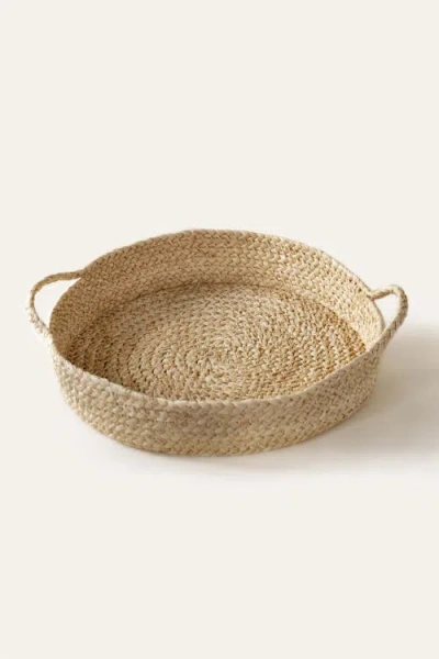 Indego Africa Braided Raffia Tray In Natural
