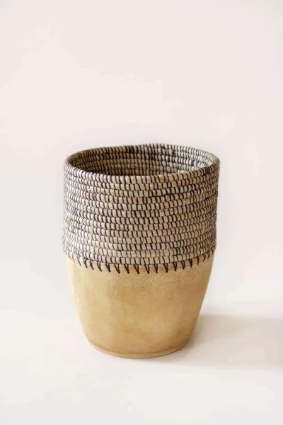 Indego Africa Copabu Wooden + Woven Tall Vessel