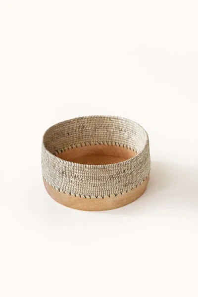 Indego Africa Copabu Wooden + Woven Tray In Brown