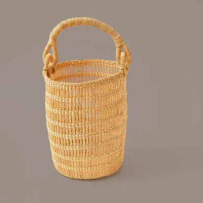 Indego Africa Kuma Open Weave Bucket Bag In Beige