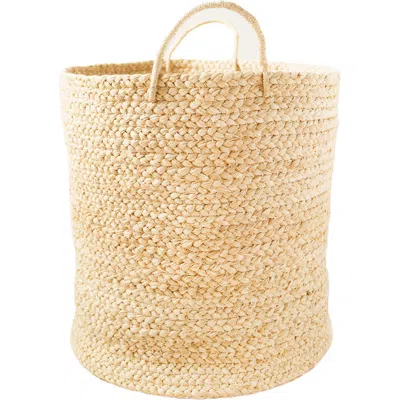 Indego Africa Large Braided Raffia Basket In Brown