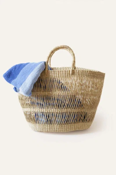 Indego Africa Large Open Weave Bolga Tote In Beige