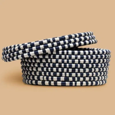 Indego Africa Lidded Storage Boxes In Blue