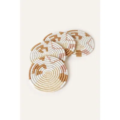 Indego Africa Mixed Abstract Form Set Of 4 Coasters
