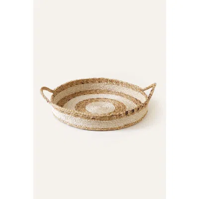 Indego Africa Natural Banana Leaf And Sisal Tray In Brown