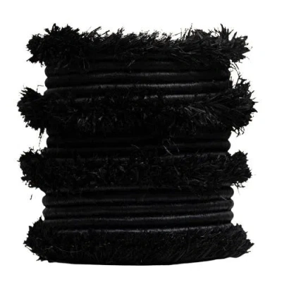 Indego Africa Raffia Fringe Vessel In Black