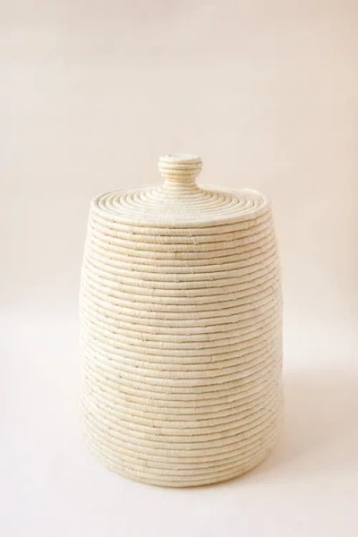 Indego Africa Raffia Lidded Basket