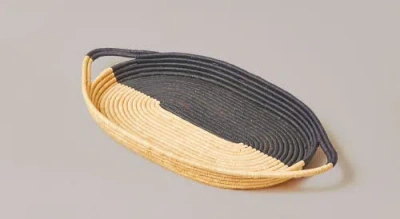 Indego Africa Raffia Split Tray In Natural And Black