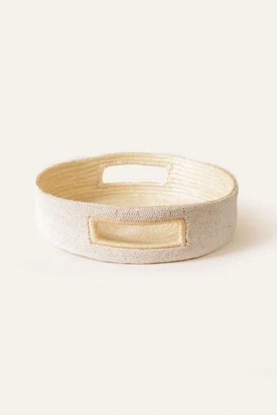 Indego Africa Small Beaded Tray In White