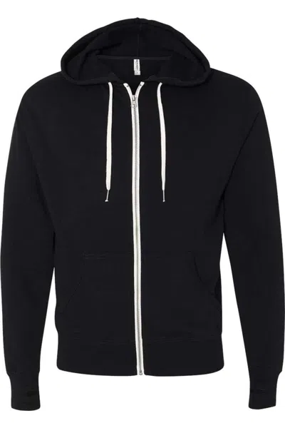 Independent Trading Co. Heathered French Terry Full-zip Hooded Sweatshirt In Black