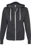 Independent Trading Co. Heathered French Terry Full-zip Hooded Sweatshirt In Grey