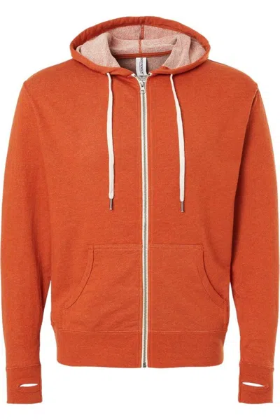 Independent Trading Co. Heathered French Terry Full-zip Hooded Sweatshirt In Multi