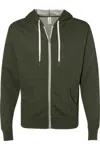 Independent Trading Co. Heathered French Terry Full-zip Hooded Sweatshirt In Multi