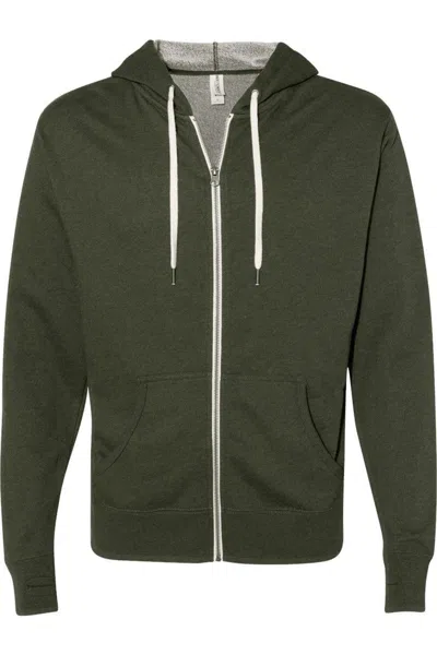 Independent Trading Co. Heathered French Terry Full-zip Hooded Sweatshirt In Multi