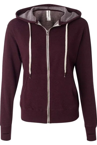 Independent Trading Co. Heathered French Terry Full-zip Hooded Sweatshirt In Multi