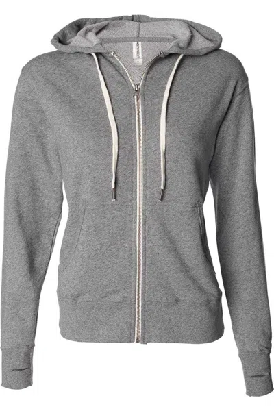 Independent Trading Co. Heathered French Terry Full-zip Hooded Sweatshirt In Multi