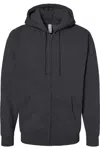 Independent Trading Co. Heavyweight Full-zip Hooded Sweatshirt In Grey