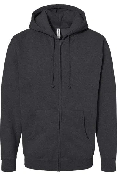 Independent Trading Co. Heavyweight Full-zip Hooded Sweatshirt In Grey