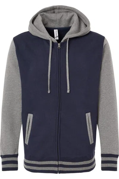 Independent Trading Co. Heavyweight Varsity Full-zip Hooded Sweatshirt In Multi
