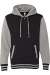 Independent Trading Co. Heavyweight Varsity Full-zip Hooded Sweatshirt In Multi