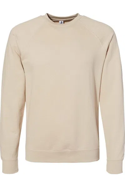 Independent Trading Co. Icon Lightweight Loopback Terry Crewneck Sweatshirt In Beige