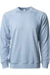 Independent Trading Co. Icon Lightweight Loopback Terry Crewneck Sweatshirt In Blue