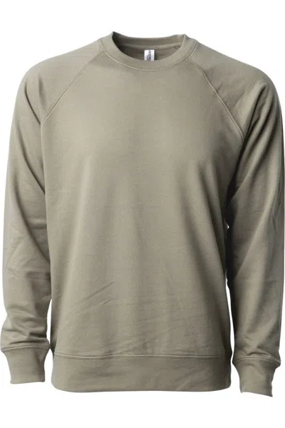 Independent Trading Co. Icon Lightweight Loopback Terry Crewneck Sweatshirt In Green