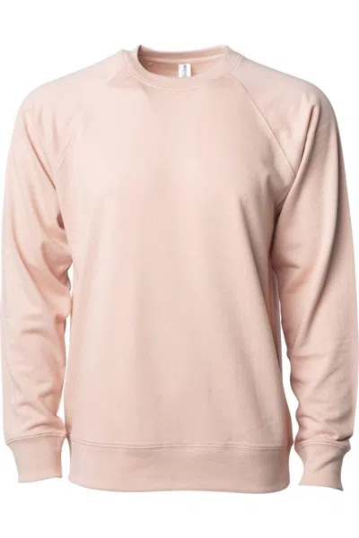 Independent Trading Co. Icon Lightweight Loopback Terry Crewneck Sweatshirt In Pink
