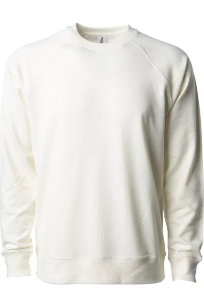 Independent Trading Co. Icon Lightweight Loopback Terry Crewneck Sweatshirt In White