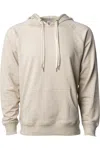 Independent Trading Co. Icon Lightweight Loopback Terry Hooded Sweatshirt In Beige