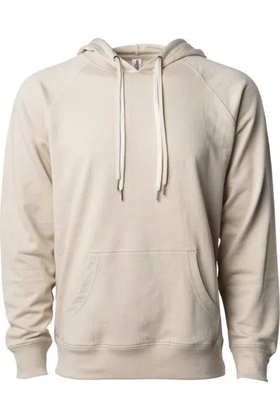 Independent Trading Co. Icon Lightweight Loopback Terry Hooded Sweatshirt In Beige