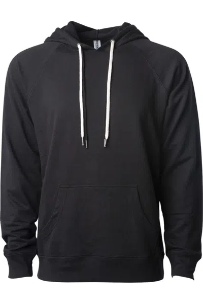 Independent Trading Co. Icon Lightweight Loopback Terry Hooded Sweatshirt In Black