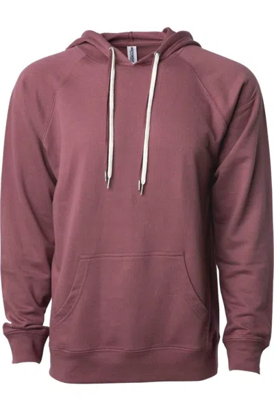 Independent Trading Co. Icon Lightweight Loopback Terry Hooded Sweatshirt In Red