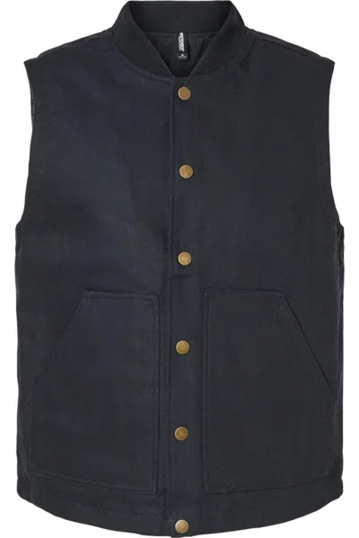 Independent Trading Co. Insulated Canvas Workwear Vest In Black