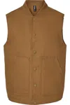 Independent Trading Co. Insulated Canvas Workwear Vest In Brown